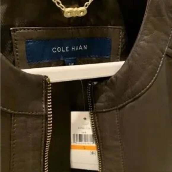 ❣️BROWN Leather Jacket by Cole Haan Sz S NWT - Picture 4 of 5
